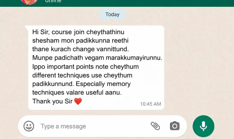 Parent WhatsApp review: memory techniques helped remembering lessons